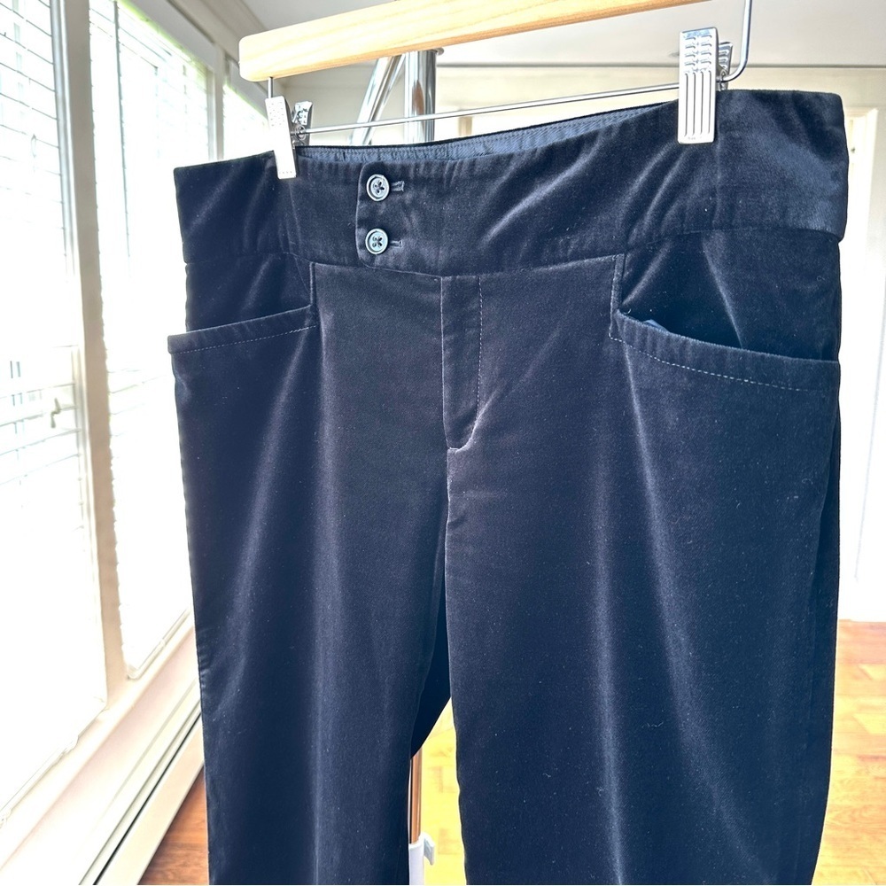 Banana Republic “Sloan” Stretch Velvet Trousers, mid rise, straight leg